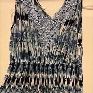 Elegant Blue Patterned Women's Top